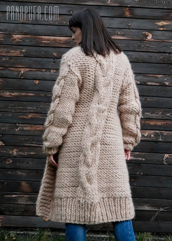 Chunky cable knit cardigan slouch surdimensionné long aran style grand-père hiver baggy s 