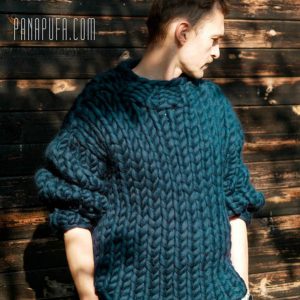 dark-teal-chunky-yarn-merino-hand-knit-mens-sweater